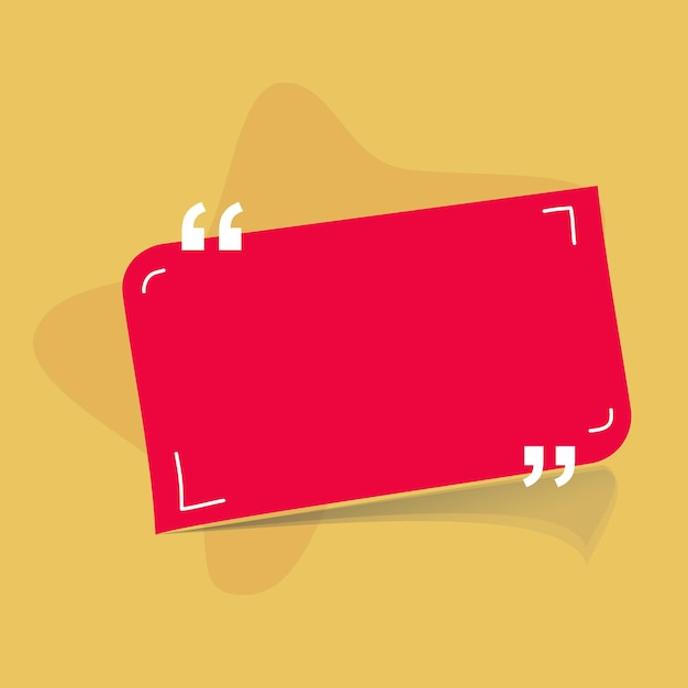 Nota roja en blanco con sombra sobre fondo amarillo ilustración vectorial