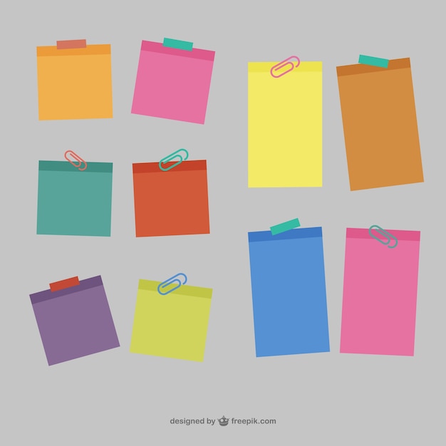 Notas adhesivas de colores