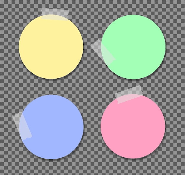 Vector notas adhesivas realistas aisladas con sombra real sobre fondo negro
