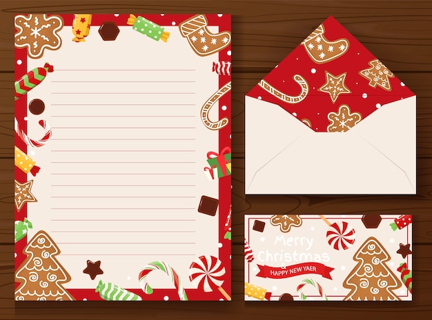 Vector notas y cartas navideñas