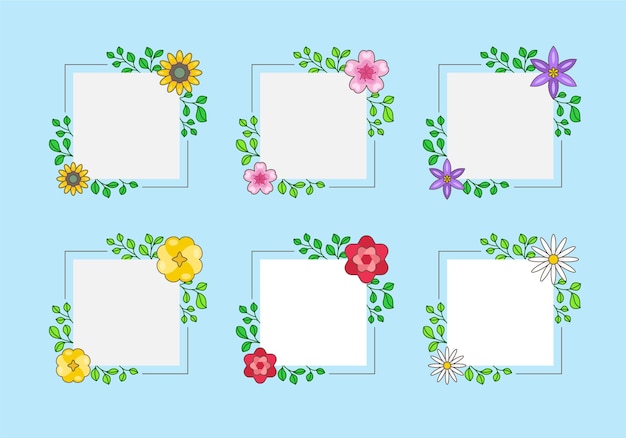 Vector notas decorativas florales