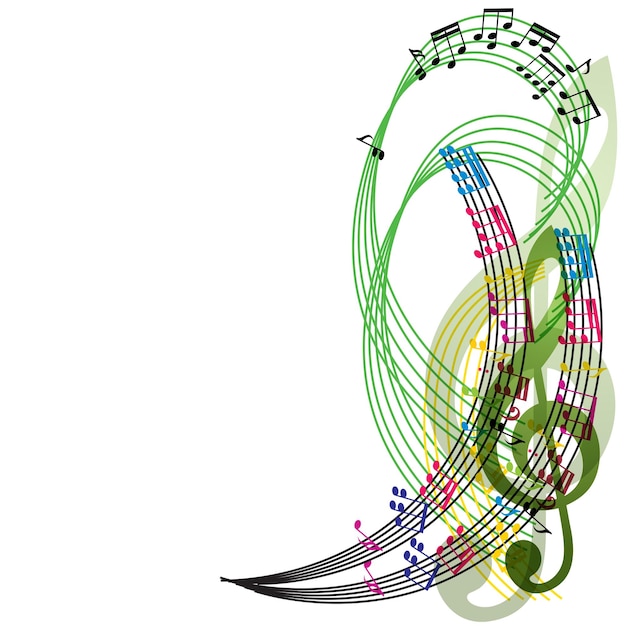 Notas de fondo de la música composición del tema musical elegante ilustración vectorial