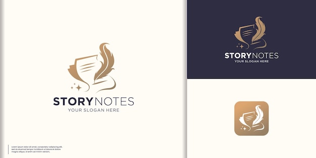 notas de la historia del libro pluma inspiración para el diseño del logotipo