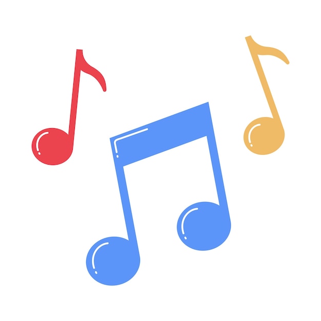 Notas de música Colores planos