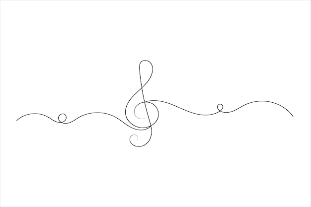 Notas de música un dibujo de línea y aislado icono de ilustración vectorial de contorno continuo