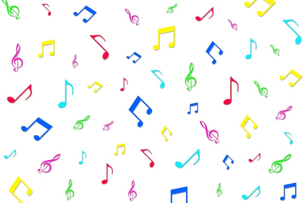Notas de música de fondo coloridas