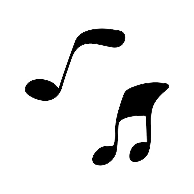 Notas de música vector de signos negros