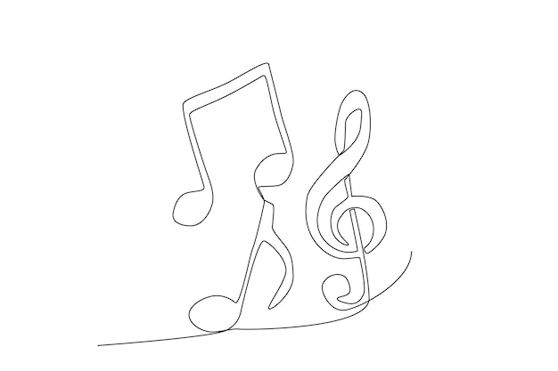 Notas musicales para el arte de la línea de asunto de la escuela de arte musical