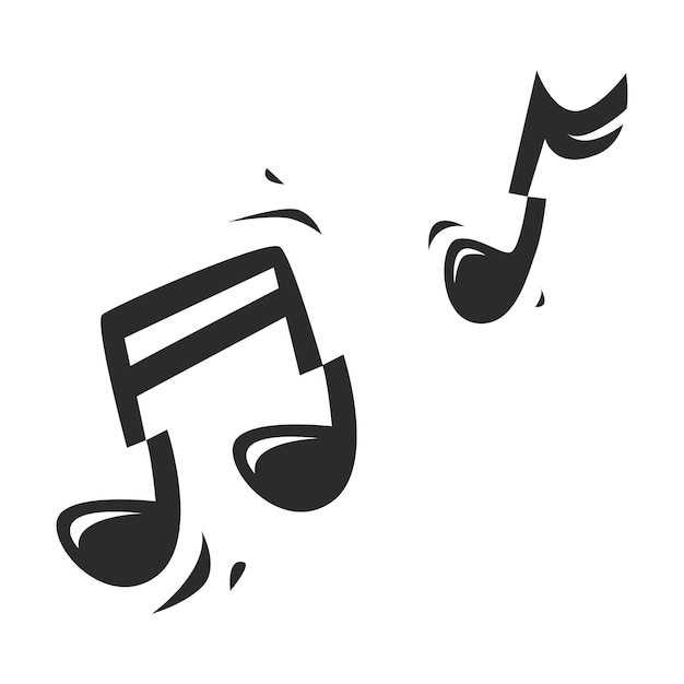Notas musicales en blanco y negro Diseño de símbolos de icono de música de tono Logotipo para carteles cubiertas concierto