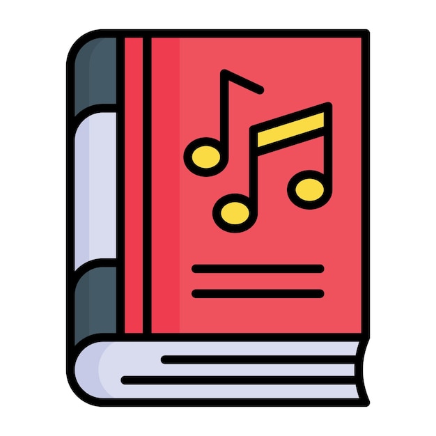 Notas musicales en el diseño vectorial del libro de música en estilo moderno