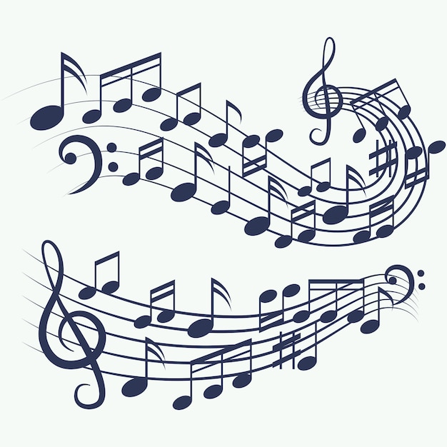 Vector notas musicales para el fondo musical
