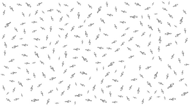 notas musicales monocromáticas acorde patrón sin costuras vector de fondo