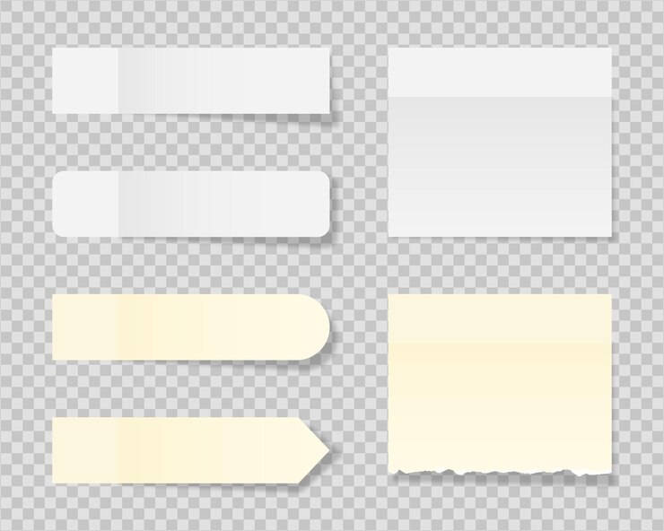 Vector notas de papel adhesivas realistas. maqueta de etiqueta adhesiva. vector de maqueta aislado.