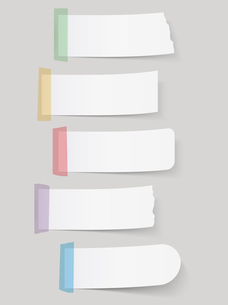 Vector notas de papel con cinta adhesiva