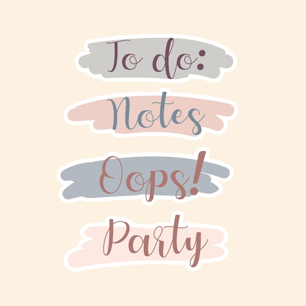 Vector notas de papel lindas en colores pastel stickers página simple set de papelería notas y postales para notas stickers de planificador imprimibles una nota en la lista de todo elemento decorativo de la planificación vector