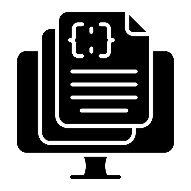 Notas de programación Ilustración en negro sólido de glifo