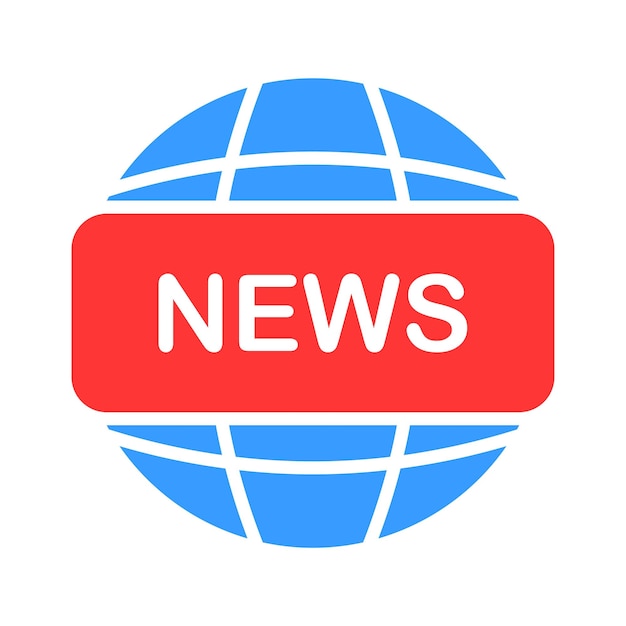 Noticias con icono de línea planetaria Previsión meteorológica horario de máxima audiencia canal de televisión radio canal de reportero de televisión icono de color vectorial sobre fondo blanco para negocios y publicidad
