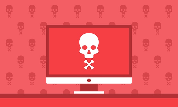 Notificación de alerta de peligro en la computadora para el sitio web Banner a