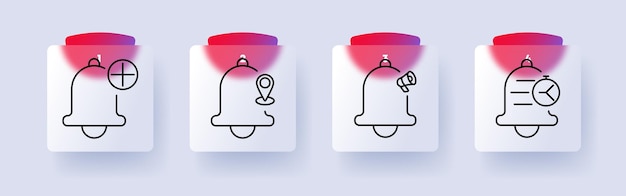 Notificación y alertas icono de configuración Nueva notificación ubicación alerta mensaje urgente sistema de recordatorio programado actualizaciones alertas de comunicación digital