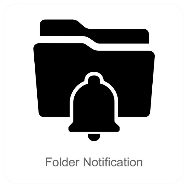 Notificación de carpeta y concepto de icono de documento