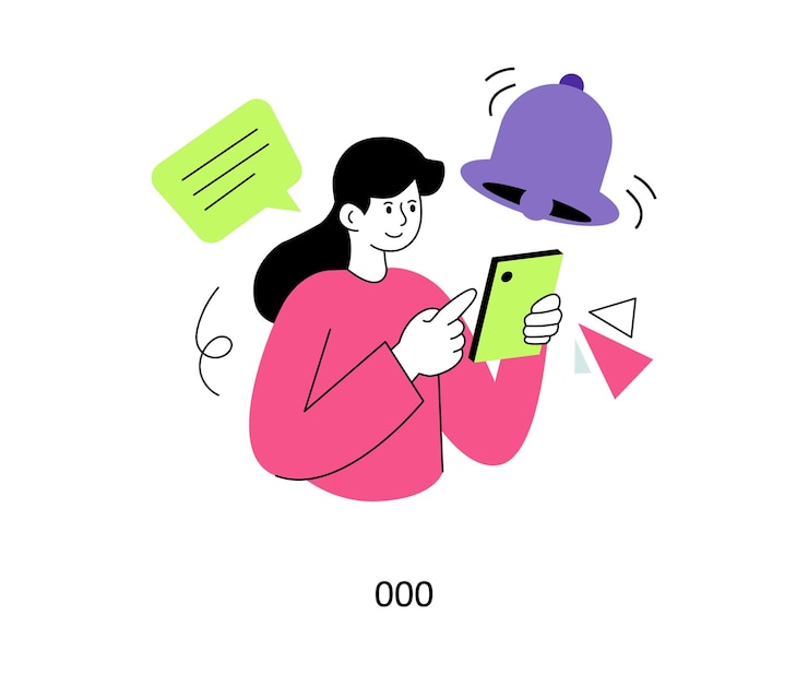 Vector notificación estilo plano diseño ilustración vectorial ilustración de stock