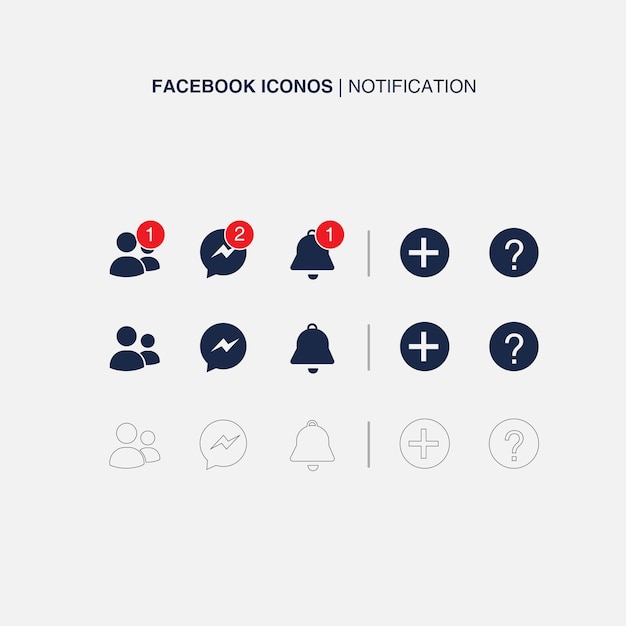 Vector notificación de facebook