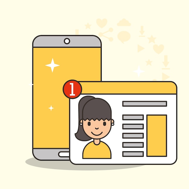 notificación de foto de teléfono inteligente social y sitio web infantil