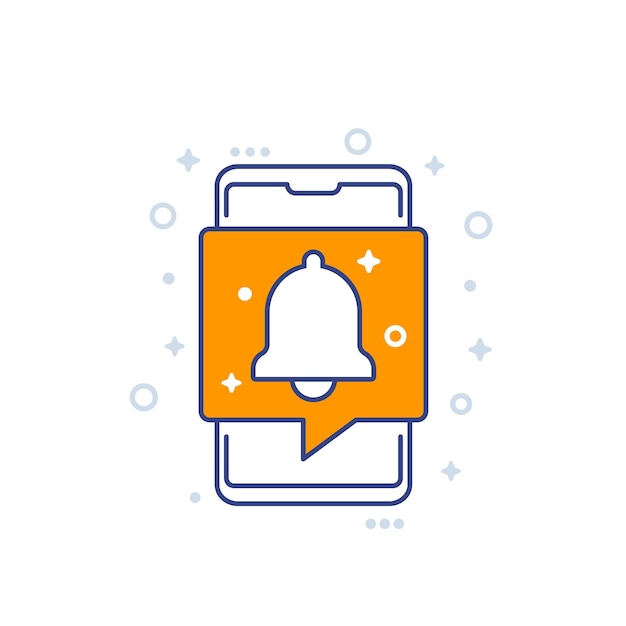 Vector notificación en el icono de la aplicación con un teléfono