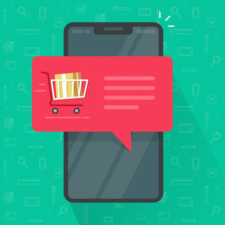 Vector notificación de pedido de teléfono móvil o teléfono inteligente