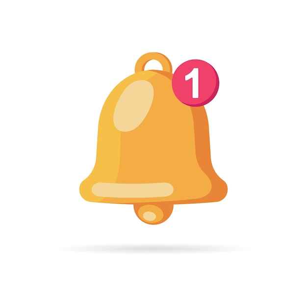 Notificación recordatorio con icono de campana Redes sociales negocio o planificación de eventos Botón de icono web