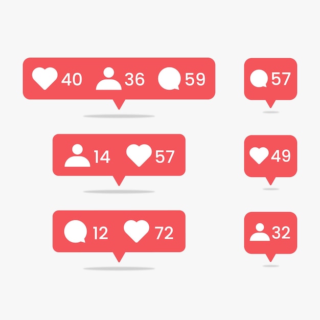 Vector notificación de redes sociales vector gratuito