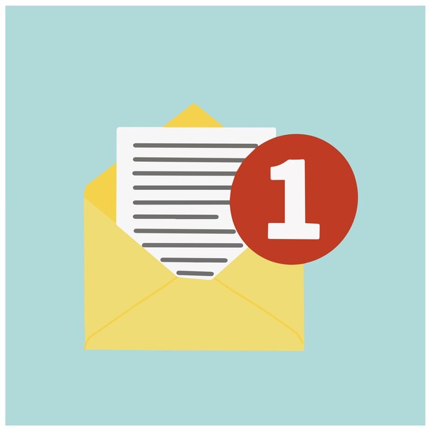 Notificaciones de recordatorio de vector nuevo correo electrónico