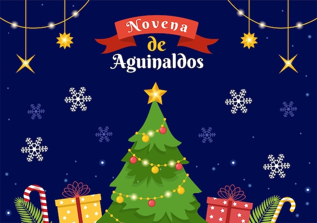 Novena De Aguinaldos Ilustración con tradición navideña para que las familias se reúnan en Navidad