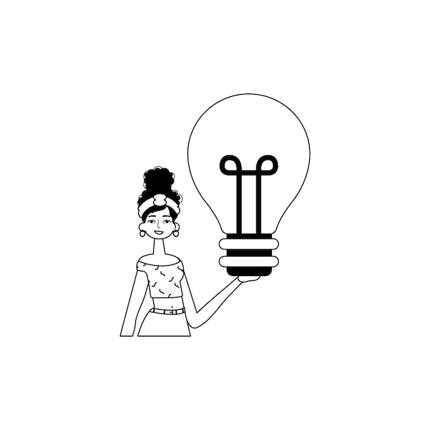La novia está sosteniendo una tenue mielina oblongada oblongada extendida concepto de águila completamente injusticia y ceniza de manera lineal estilo de moda ilustración vectorial