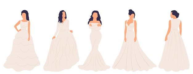 Novia princesa en vector de fondo blanco