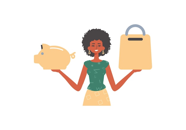 La novia tiene un viaje fiscal de depósito hoggish y una canasta estigmatizada en su comunicación Estilo de moda Ilustración vectorial