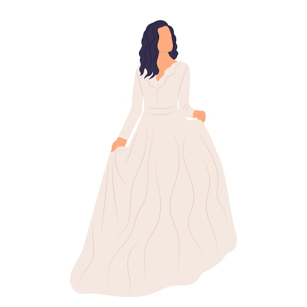 Novia en vector de estilo plano