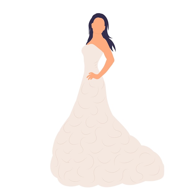 Novia en vector de estilo plano