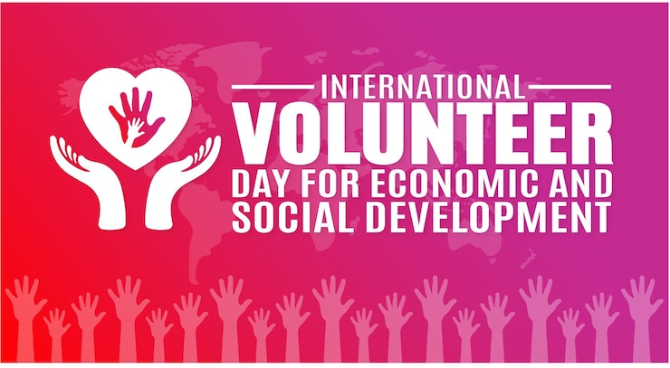 Vector noviembre es el concepto de vacaciones de la plantilla de fondo del día internacional del voluntario