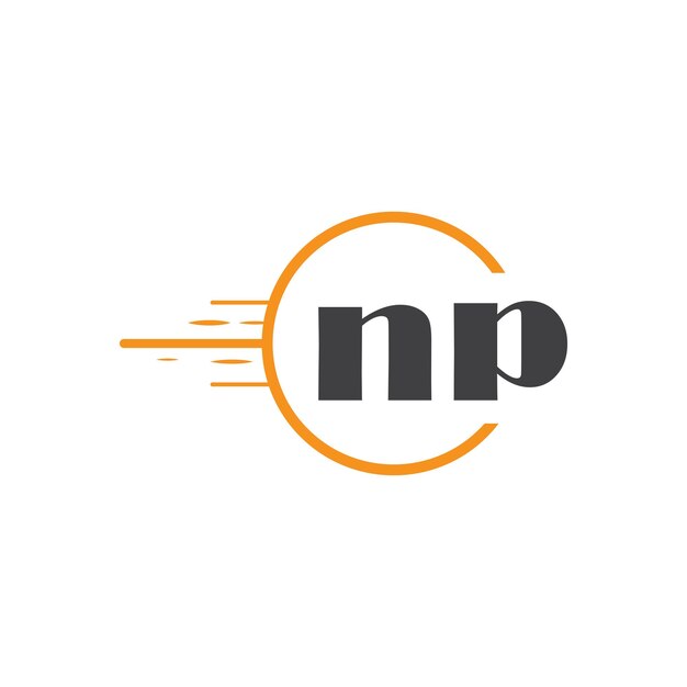 np logotipo inicial de monograma con diseño de estilo de círculo