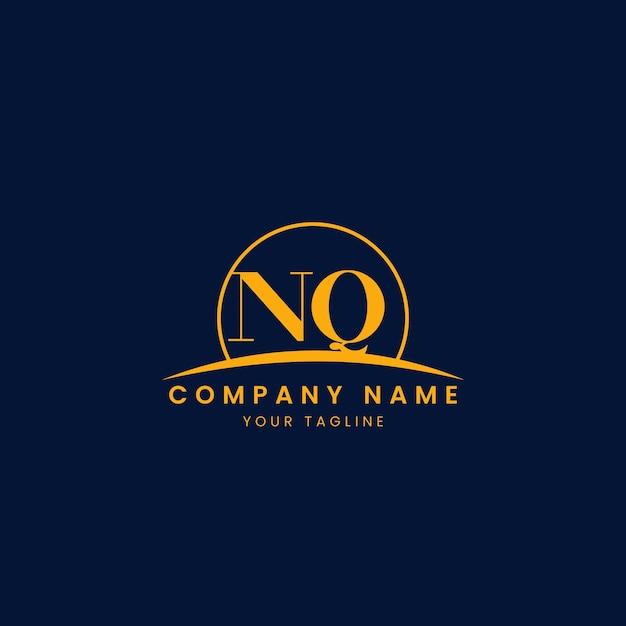 NQ Minimalist Logotipo corporativo con iniciales y diseño de arco