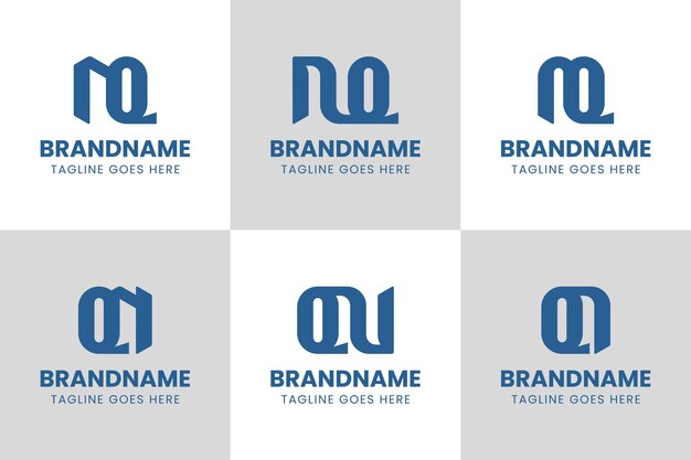 NQ y QN Monogram Letters Logo Set adecuado para cualquier negocio con las iniciales QN o NQ