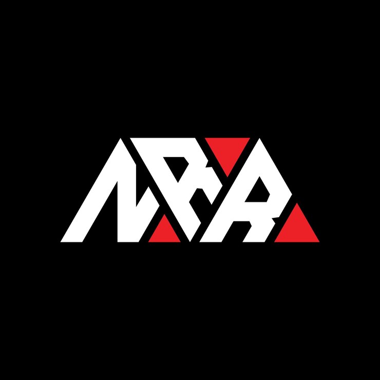 Vector nrr diseño de logotipo de letra triangular con forma de triángulo nrr diseño del logotipo triangular monograma nrr triángulo vectorial plantilla del logotipo con color rojo nrr logotipo triangle sencillo elegante y lujoso nrr
