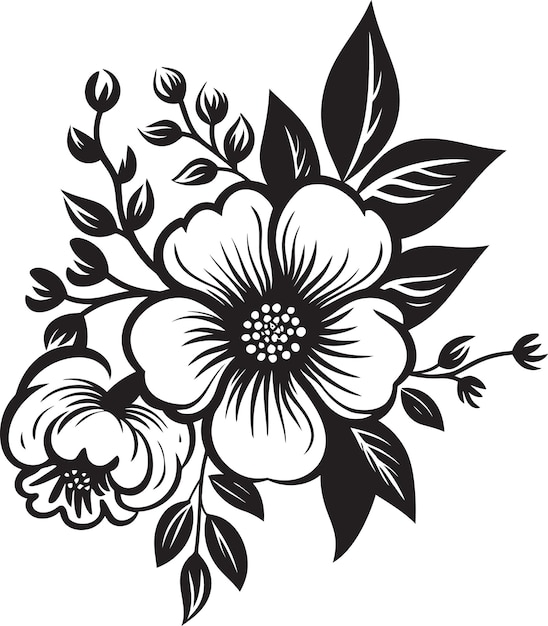 Vector nuances noir diseños vectoriales florales oscuros llenos de carbón arte floral monocromo