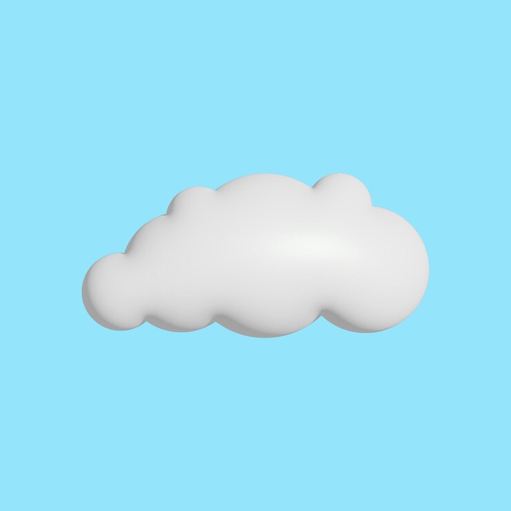 Vector nube 3d sobre fondo aislado ilustración de renderizado 3d de una nube vector premium