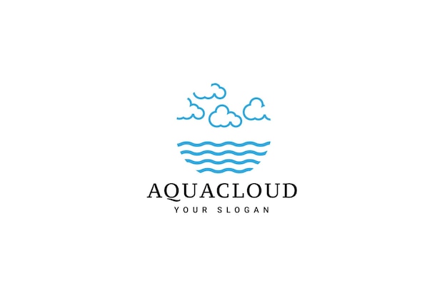 Nube de agua Logo Icono Vector Ilustración