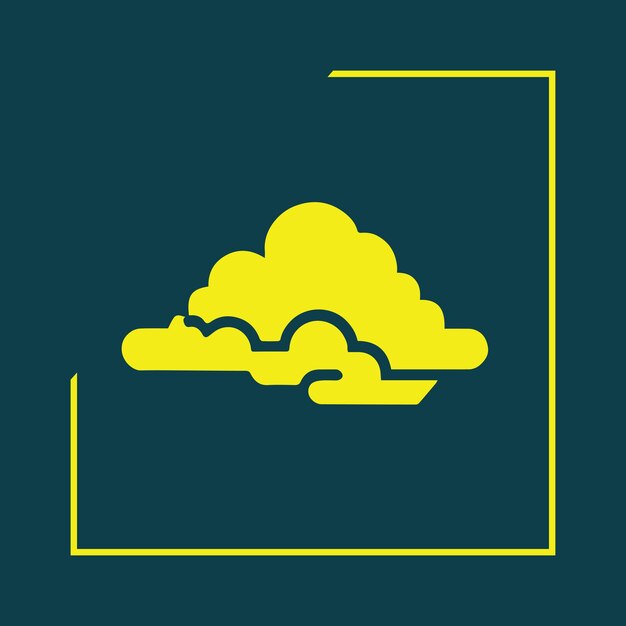 una nube amarilla con un marco amarillo en un fondo azul