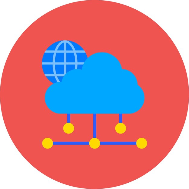 una nube azul con un globo en ella y la palabra globo en el círculo rojo