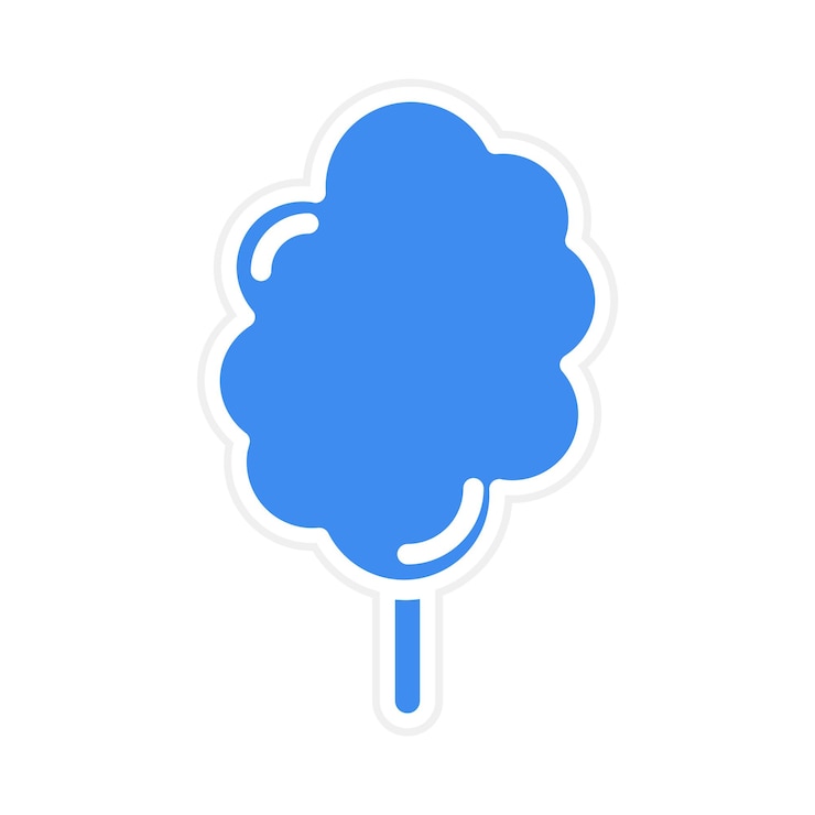 Vector una nube azul que tiene la forma de una nube