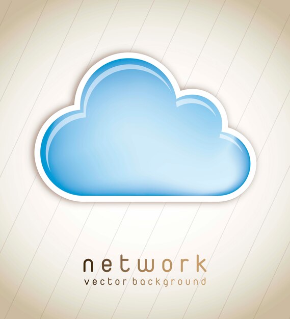 Nube azul sobre ilustración de vector de red de fondo vintage